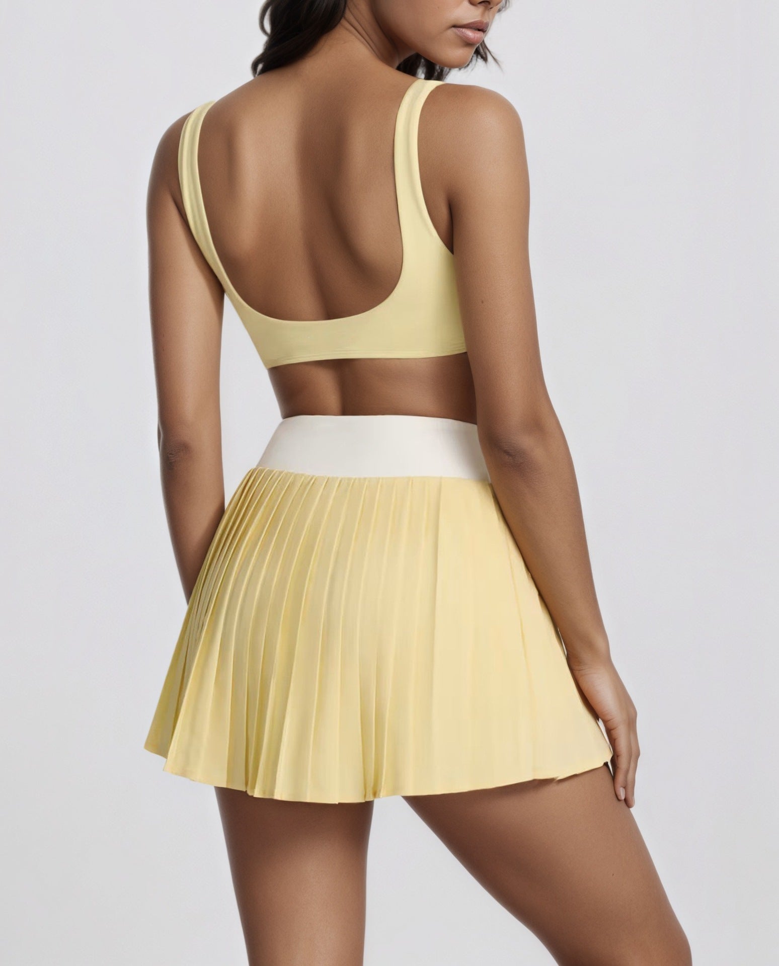 Crossover Pleated Mini Skort Set