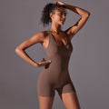 Seamless High-Intensity Backless Jumpsuit -Shorts