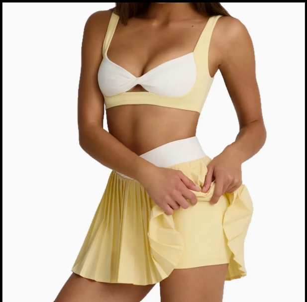 Crossover Pleated Mini Skort Set